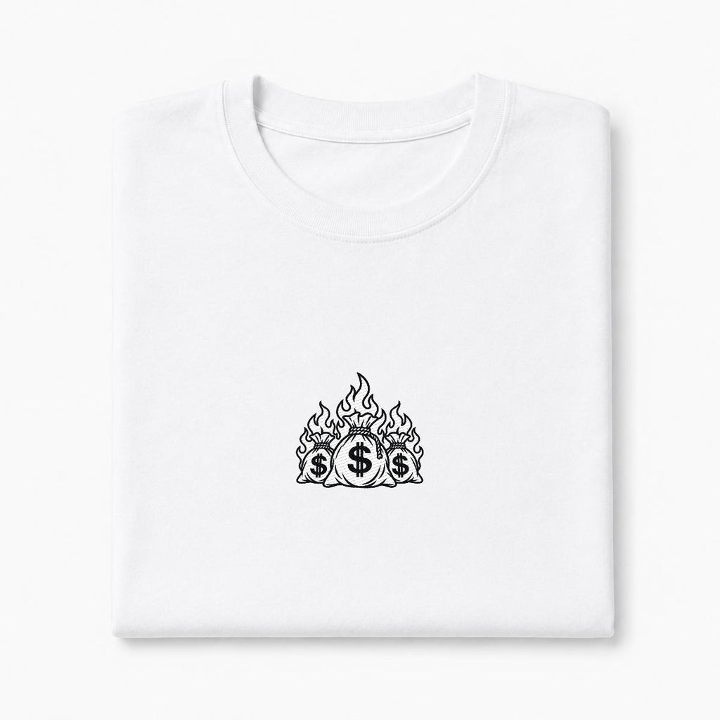 Money to Burn Embroidered T-Shirt – DROP 002 | GURILLA®