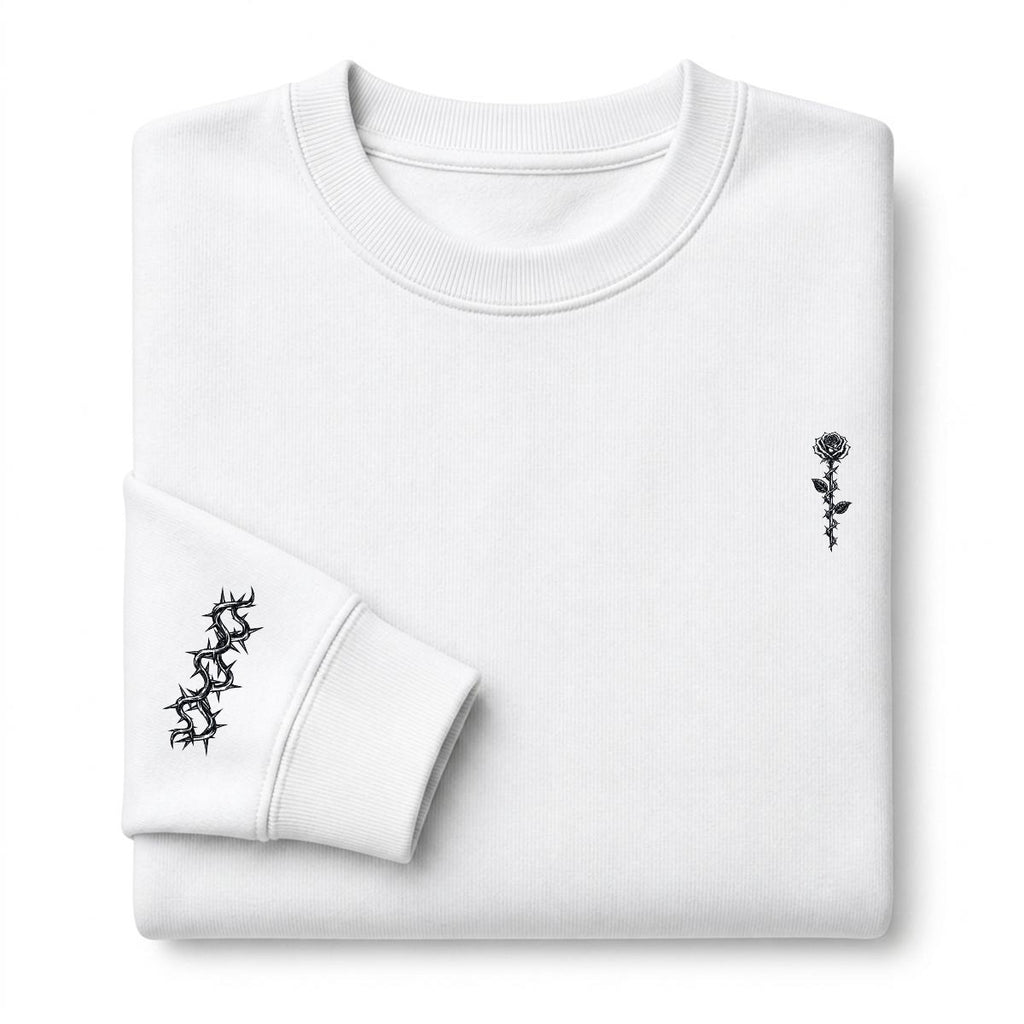 Thorned Rose Embroidered Crewneck Sweatshirt – DROP 002 | GURILLA®