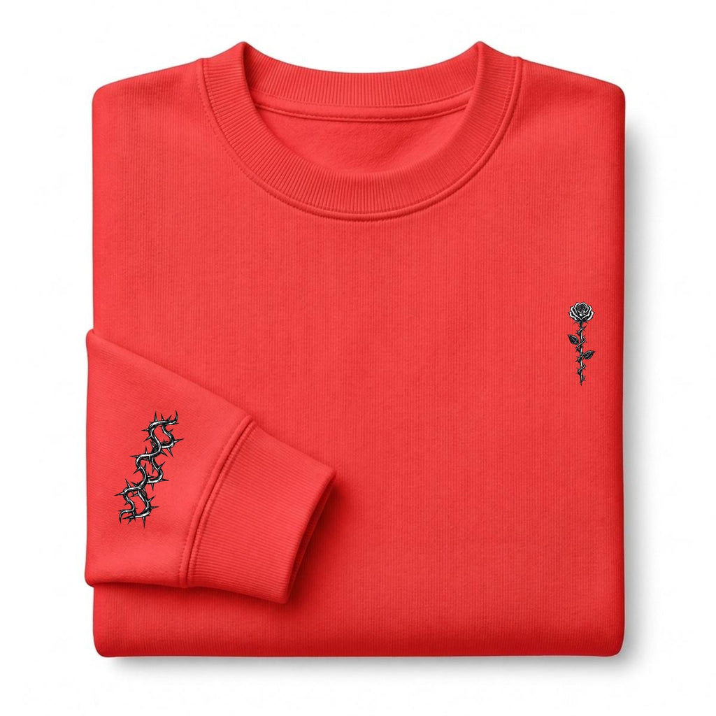 Thorned Rose Embroidered Crewneck Sweatshirt – DROP 002 | GURILLA®