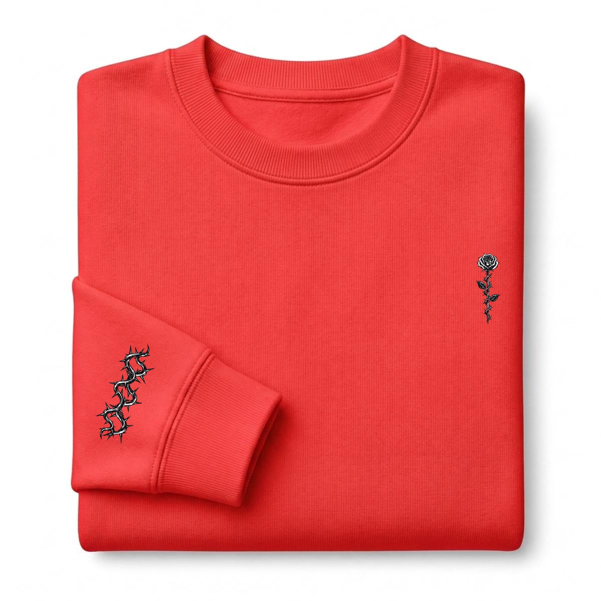 Thorned Rose Embroidered Crewneck Sweatshirt – DROP 002 | GURILLA®