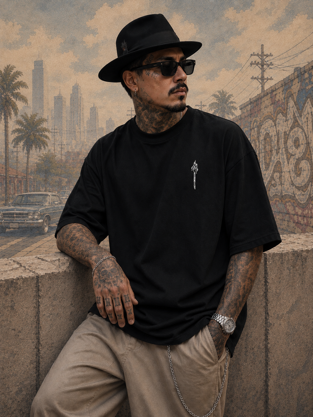 Burning Match Embroidered T-Shirt – DROP 002 | GURILLA®
