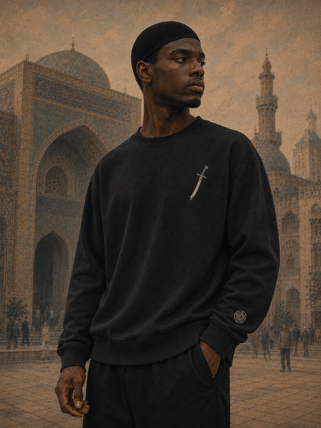 Zulfiqar Embroidered Crewneck Sweatshirt – DROP 002 | GURILLA®