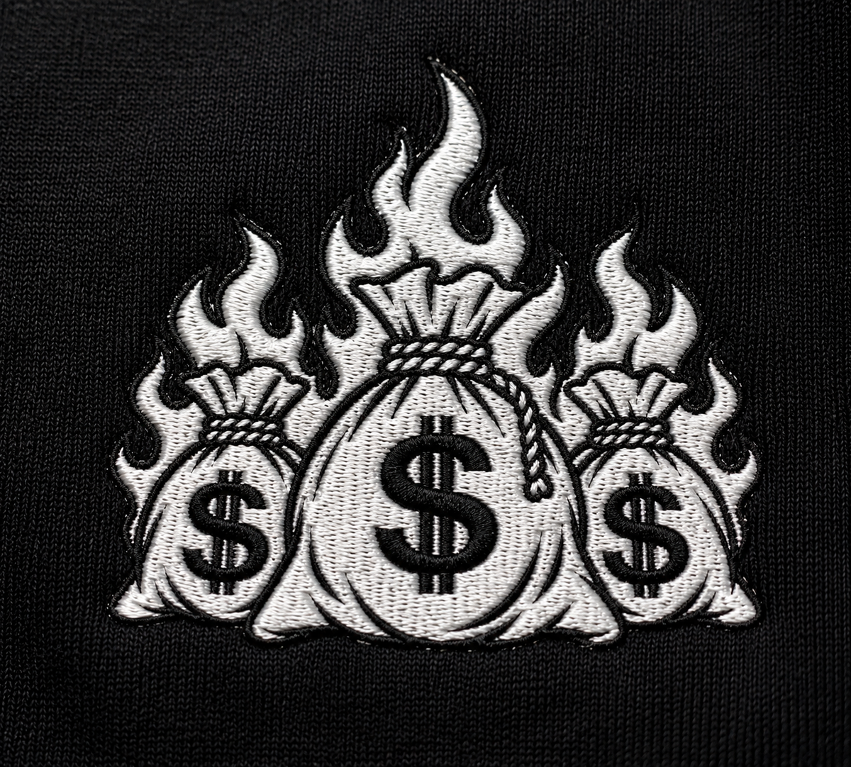 Money to Burn Embroidered Crewneck Sweatshirt – DROP 002 | GURILLA®