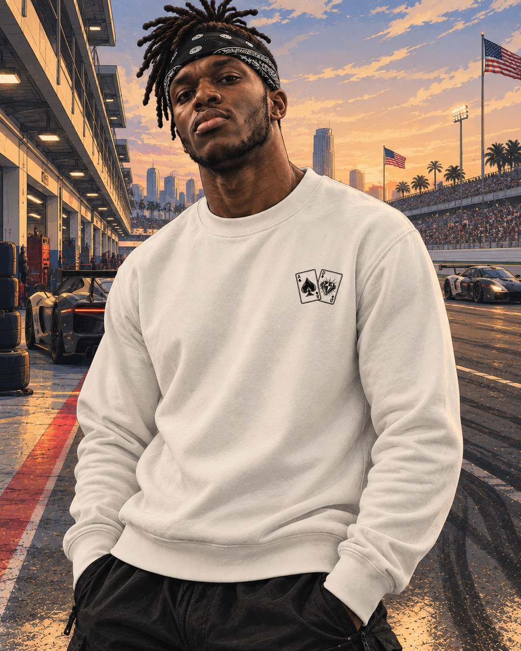 Ace & Diamond Heavyweight Embroidered Crewneck Sweatshirt – DROP 002 | GURILLA®