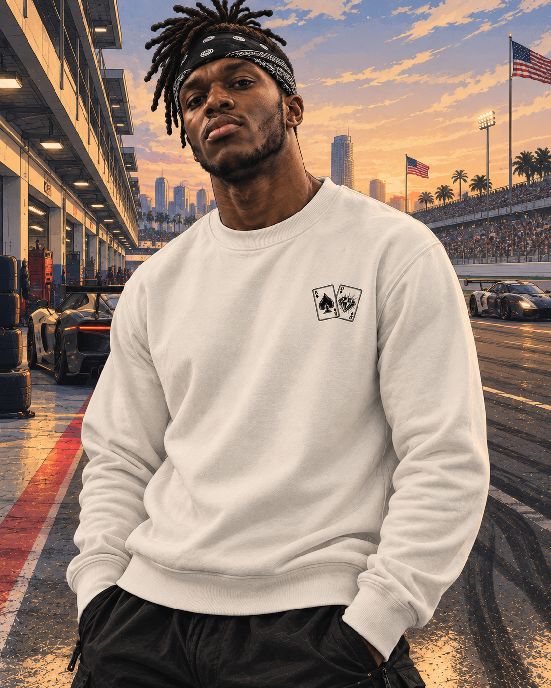 Ace & Diamond Heavyweight Embroidered Crewneck Sweatshirt – DROP 002 | GURILLA®