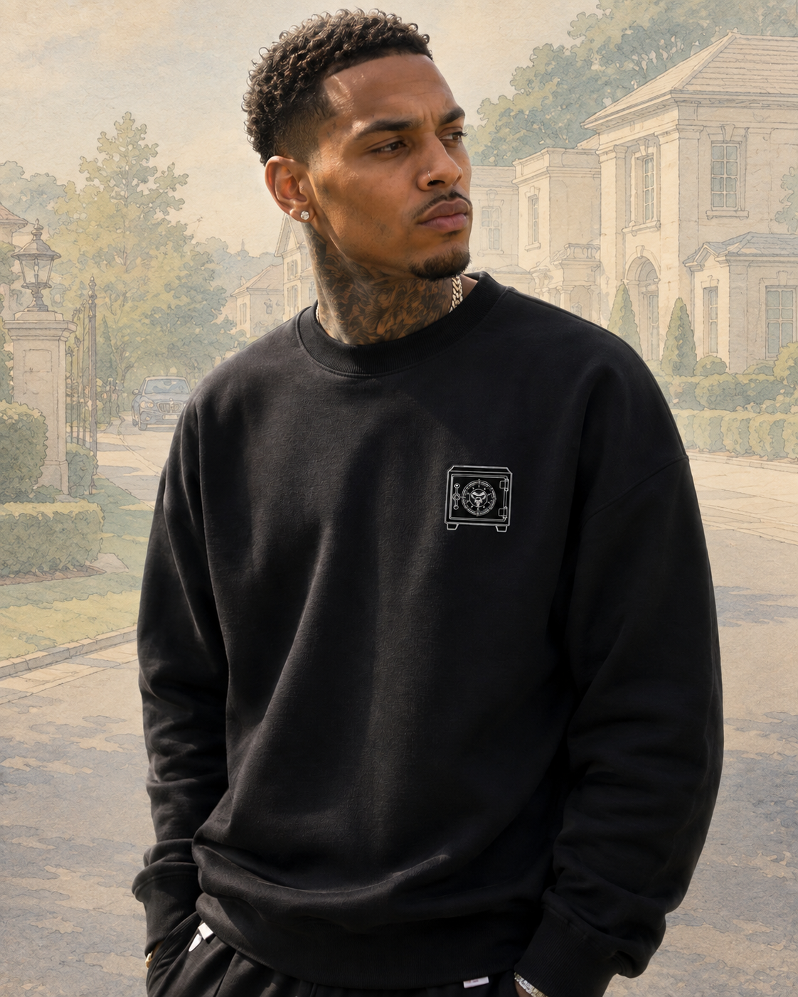 Locked Wealth Heavyweight Embroidered Crewneck Sweatshirt – DROP 002 | GURILLA®
