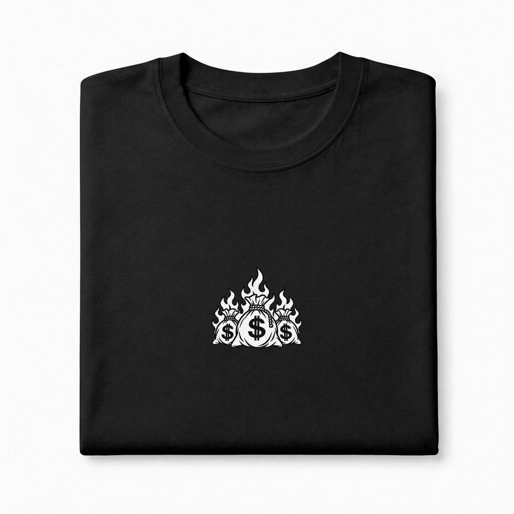 Money to Burn Embroidered T-Shirt – DROP 002 | GURILLA®