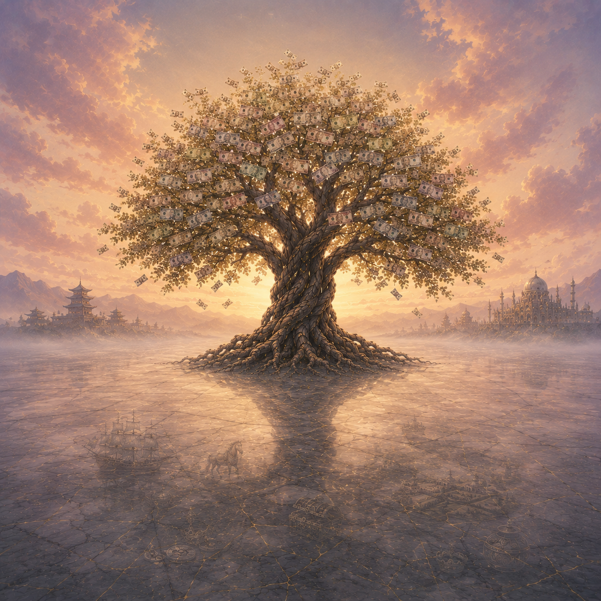 Money Tree Canvas Wall Art | Contemporary Wall Art | Museum Quality | Multiple Sizes