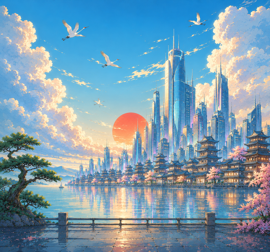 Nexus Futuristic City Day Framed Art Print | Futuristic Wall Art | Museum Quality | Multiple Sizes