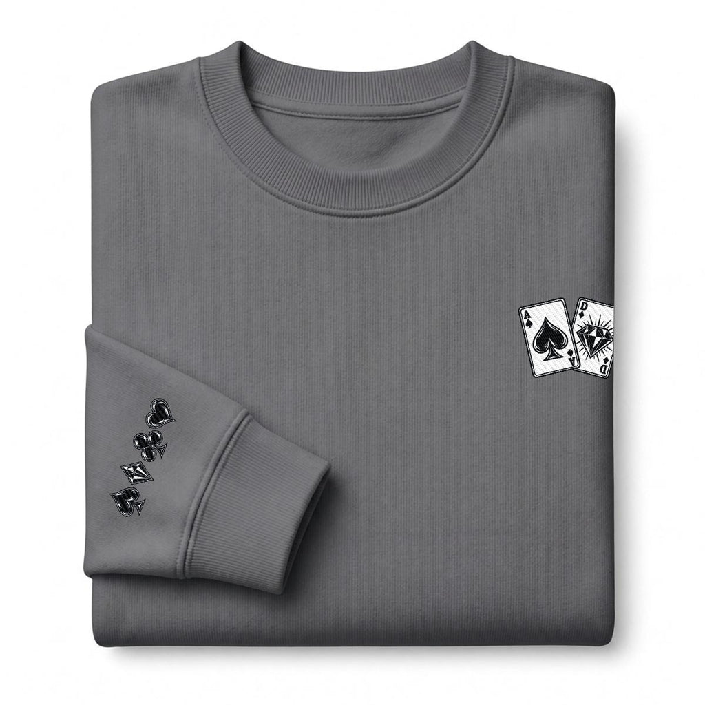 Ace & Diamond Heavyweight Embroidered Crewneck Sweatshirt – DROP 002 | GURILLA®