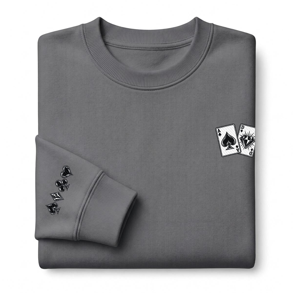 Ace & Diamond Heavyweight Embroidered Crewneck Sweatshirt – DROP 002 | GURILLA®