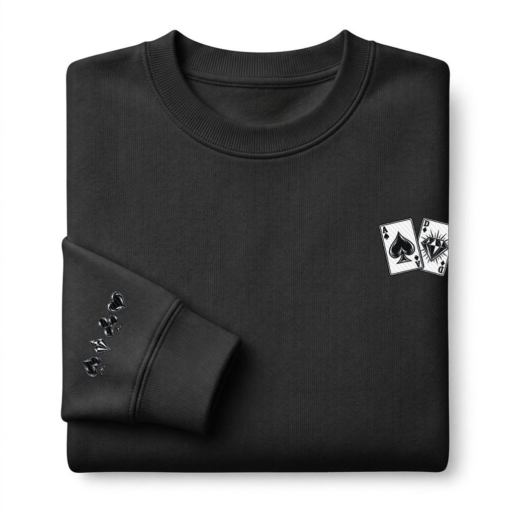 Ace & Diamond Heavyweight Embroidered Crewneck Sweatshirt – DROP 002 | GURILLA®